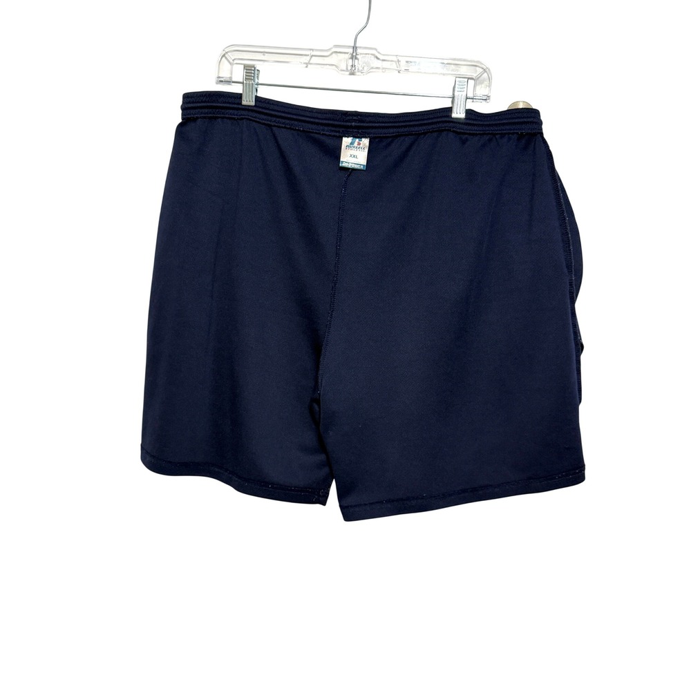 Russell Athletic Dri-Power Mens XXL Navy Blue Mesh Athletic Gym Shorts Pockets - Picture 3 of 4